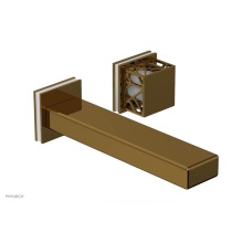 Phylrich 222-16-002X051 - French Brass (Living Finish) Jolie Single Handle Wall Faucet With Rectangular Spout, Square Cutawa