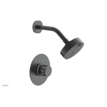 Phylrich 222-21-15GX051 - Gunmetal Gray Jolie Pressure Balance Shower Set With Round Trim, Round Cutaway Handle, And Gloss W