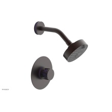 Phylrich 222-21-05WX046 - Weathered Copper Jolie Pressure Balance Shower Set With Round Trim, Round Cutaway Handle, And Purp