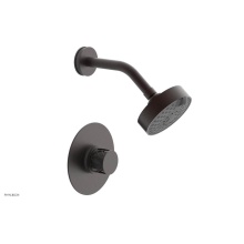 Phylrich 222-21-05WX048 - Weathered Copper Jolie Pressure Balance Shower Set With Round Trim, Round Cutaway Handle, And Grey