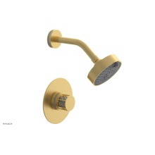 Phylrich 222-21-24BX051 - Burnished Gold Jolie Pressure Balance Shower Set With Round Trim, Round Cutaway Handle, And Gloss