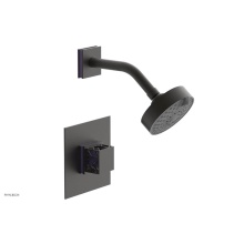 Phylrich 222-22/10BX046 - Oil Rubbed Bronze Jolie Pressure Balance Shower Set With Square Trim, Square Cutaway Handle, And P