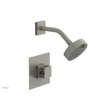 Phylrich 222-22/15BX048 - Burnished Nickel Jolie Pressure Balance Shower Set With Square Trim, Square Cutaway Handle, And Gr