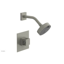 Phylrich 222-22-15BX051 - Burnished Nickel Jolie Pressure Balance Shower Set With Square Trim, Square Cutaway Handle, And Gl