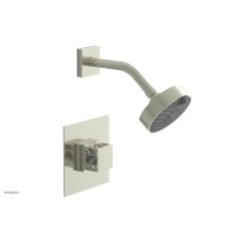 Phylrich 222-22-015X051 - Satin Nickel Jolie Pressure Balance Shower Set With Square Trim, Square Cutaway Handle, And Gloss