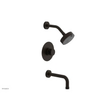 Phylrich 222-26/11BX041 - Antique Bronze Jolie Pressure Balance Tub & Shower Set With Round Trim, Tubular Tub Spout, Rou