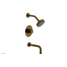 Phylrich 222-26-002X044 - French Brass (Living Finish) Jolie Pressure Balance Tub & Shower Set With Round Trim