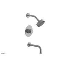 Phylrich 222-26-26DX051 - Satin Chrome Jolie Pressure Balance Tub & Shower Set With Round Trim, Tubular Tub Spout, Round