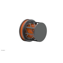 Phylrich 222-35-15GX042 - Gunmetal Gray Jolie Diverter/Volume Control Trim With Round Cutaway Handles And Orange Accents
