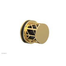 Phylrich 222-35-24BX041 - Burnished Gold Jolie Diverter/Volume Control Trim With Round Cutaway Handles And Black Accents