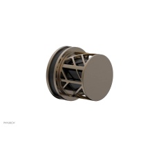 Phylrich 222-35-047X041 - Antique Brass Jolie Diverter/Volume Control Trim With Round Cutaway Handles And Black Accents