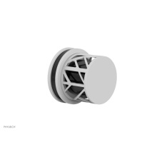Phylrich 222-35-050X041 - Satin White Jolie Diverter/Volume Control Trim With Round Cutaway Handles And Black Accents