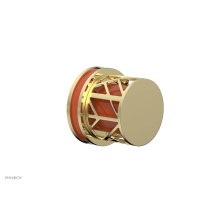 Phylrich 222-35/003X042 - Polished Brass Jolie Diverter/Volume Control Trim With Round Cutaway Handles And Orange Accents