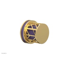 Phylrich 222-35-24BX046 - Burnished Gold Jolie Diverter/Volume Control Trim With Round Cutaway Handles And Purple Accents