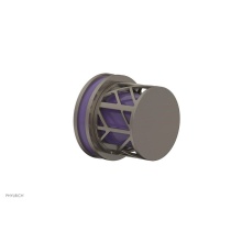 Phylrich 222-35/15AX046 - Pewter Jolie Diverter/Volume Control Trim With Round Cutaway Handles And Purple Accents