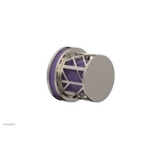 Phylrich 222-35/014X046 - Polished Nickel Jolie Diverter/Volume Control Trim With Round Cutaway Handles And Purple Accents