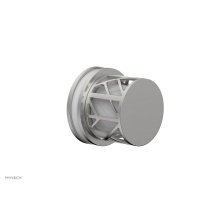 Phylrich 222-35-26DX051 - Satin Chrome Jolie Diverter/Volume Control Trim With Round Cutaway Handles And Gloss White Accents