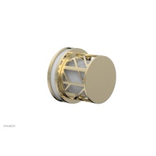 Phylrich 222-35-03UX051 - Polished Brass Uncoated (Living Finish) Jolie Diverter/Volume Control Trim With Round Cutaway Hand
