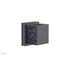 Phylrich 222-36-15GX046 - Gunmetal Gray Jolie Diverter/Volume Control Trim With Square Cutaway Handles And Purple Accents