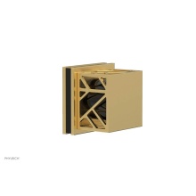 Phylrich 222-36-24BX041 - Burnished Gold Jolie Diverter/Volume Control Trim With Square Cutaway Handles And Black Accents