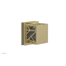 Phylrich 222-36/003X048 - Polished Brass Jolie Diverter/Volume Control Trim With Square Cutaway Handles And Grey Accents