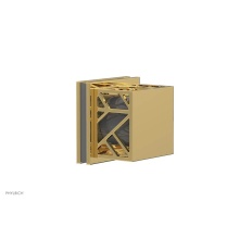 Phylrich 222-36/025X048 - Polished Gold Jolie Diverter/Volume Control Trim With Square Cutaway Handles And Grey Accents