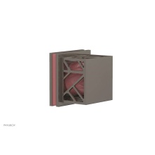 Phylrich 222-36/15AX045 - Pewter Jolie Diverter/Volume Control Trim With Square Cutaway Handles And Pink Accents