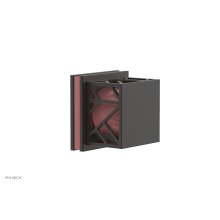 Phylrich 222-36/10BX045 - Oil Rubbed Bronze Jolie Diverter/Volume Control Trim With Square Cutaway Handles And Pink Accents
