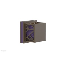 Phylrich 222-36-OEBX046 - Old English Brass Jolie Diverter/Volume Control Trim With Square Cutaway Handles And Purple Accent