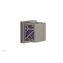 Phylrich 222-36/014X046 - Polished Nickel Jolie Diverter/Volume Control Trim With Square Cutaway Handles And Purple Accents