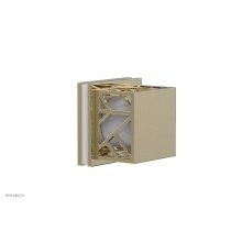Phylrich 222-36-03UX051 - Polished Brass Uncoated (Living Finish) Jolie Diverter/Volume Control Trim With Square Cutaway Han