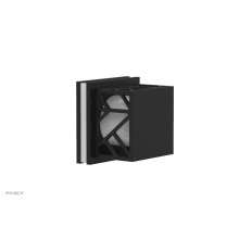 Phylrich 222-36-040X051 - Matte Black Jolie Diverter/Volume Control Trim With Square Cutaway Handles And Gloss White Accents