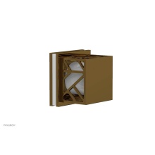 Phylrich 222-36-002X051 - French Brass (Living Finish) Jolie Diverter/Volume Control Trim With Square Cutaway Handles And Gl