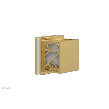Phylrich 222-36-025X051 - Polished Gold Jolie Diverter/Volume Control Trim With Square Cutaway Handles And Gloss White Accen