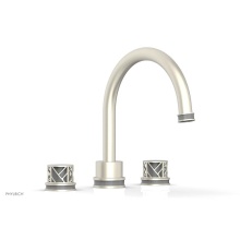 Phylrich 222-40/15BX048 - Burnished Nickel Jolie 3-Hole Deck Tub Filler With Gooseneck Spout, Round Cutaway Handles, And Gre