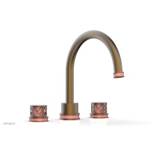 Phylrich 222-40-OEBX045 - Old English Brass Jolie 3-Hole Deck Tub Filler With Gooseneck Spout, Round Cutaway Handles, And Pi