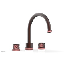 Phylrich 222-40-05WX045 - Weathered Copper Jolie 3-Hole Deck Tub Filler With Gooseneck Spout, Round Cutaway Handles, And Pin