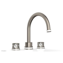 Phylrich 222-40-15AX051 - Pewter Jolie 3-Hole Deck Tub Filler With Gooseneck Spout, Round Cutaway Handles, And Gloss White A