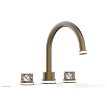 Phylrich 222-40-OEBX051 - Old English Brass Jolie 3-Hole Deck Tub Filler With Gooseneck Spout, Round Cutaway Handles, And Gl