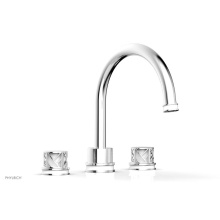 Phylrich 222-40-026X051 - Polished Chrome Jolie 3-Hole Deck Tub Filler With Gooseneck Spout, Round Cutaway Handles, And Glos