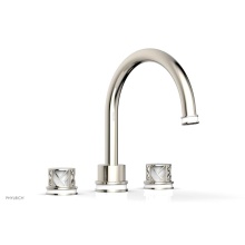 Phylrich 222-40-014X051 - Polished Nickel Jolie 3-Hole Deck Tub Filler With Gooseneck Spout, Round Cutaway Handles, And Glos