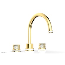 Phylrich 222-40-025X051 - Polished Gold Jolie 3-Hole Deck Tub Filler With Gooseneck Spout, Round Cutaway Handles, And Gloss