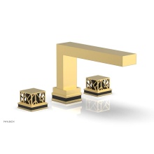 Phylrich 222-41-24BX041 - Burnished Gold Jolie 3-Hole Deck Tub Filler With Rectangular Spout, Square Cutaway Handles, And Bl