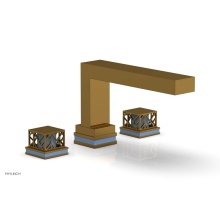 Phylrich 222-41-002X043 - French Brass (Living Finish) Jolie 3-Hole Deck Tub Filler With Rectangular Spout, Square Cutaway H