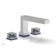 Phylrich 222-41/26DX044 - Satin Chrome Jolie 3-Hole Deck Tub Filler With Rectangular Spout, Square Cutaway Handles, And Navy