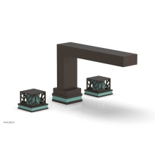 Phylrich 222-41/11BX049 - Antique Bronze Jolie 3-Hole Deck Tub Filler With Rectangular Spout, Square Cutaway Handles, And Tu