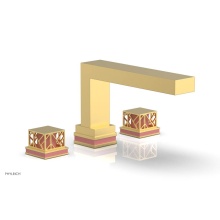 Phylrich 222-41-24BX045 - Burnished Gold Jolie 3-Hole Deck Tub Filler With Rectangular Spout, Square Cutaway Handles, And Pi