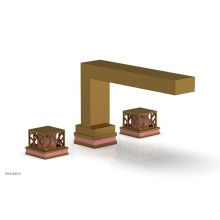 Phylrich 222-41-002X045 - French Brass (Living Finish) Jolie 3-Hole Deck Tub Filler With Rectangular Spout, Square Cutaway H