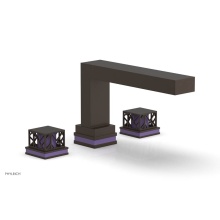 Phylrich 222-41/11BX046 - Antique Bronze Jolie 3-Hole Deck Tub Filler With Rectangular Spout, Square Cutaway Handles, And Pu