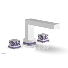 Phylrich 222-41/026X046 - Polished Chrome Jolie 3-Hole Deck Tub Filler With Rectangular Spout, Square Cutaway Handles, And P